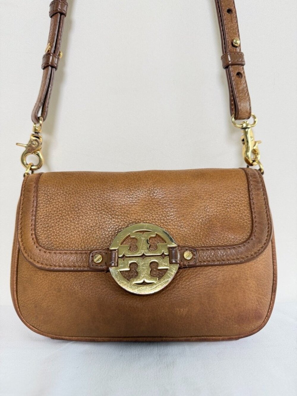 TORY BURCH Amanda Leather Crossbody Bag Brown - Picture 3 of 14